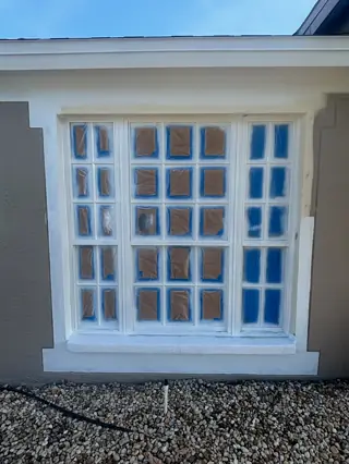 Exterior home during repainting work